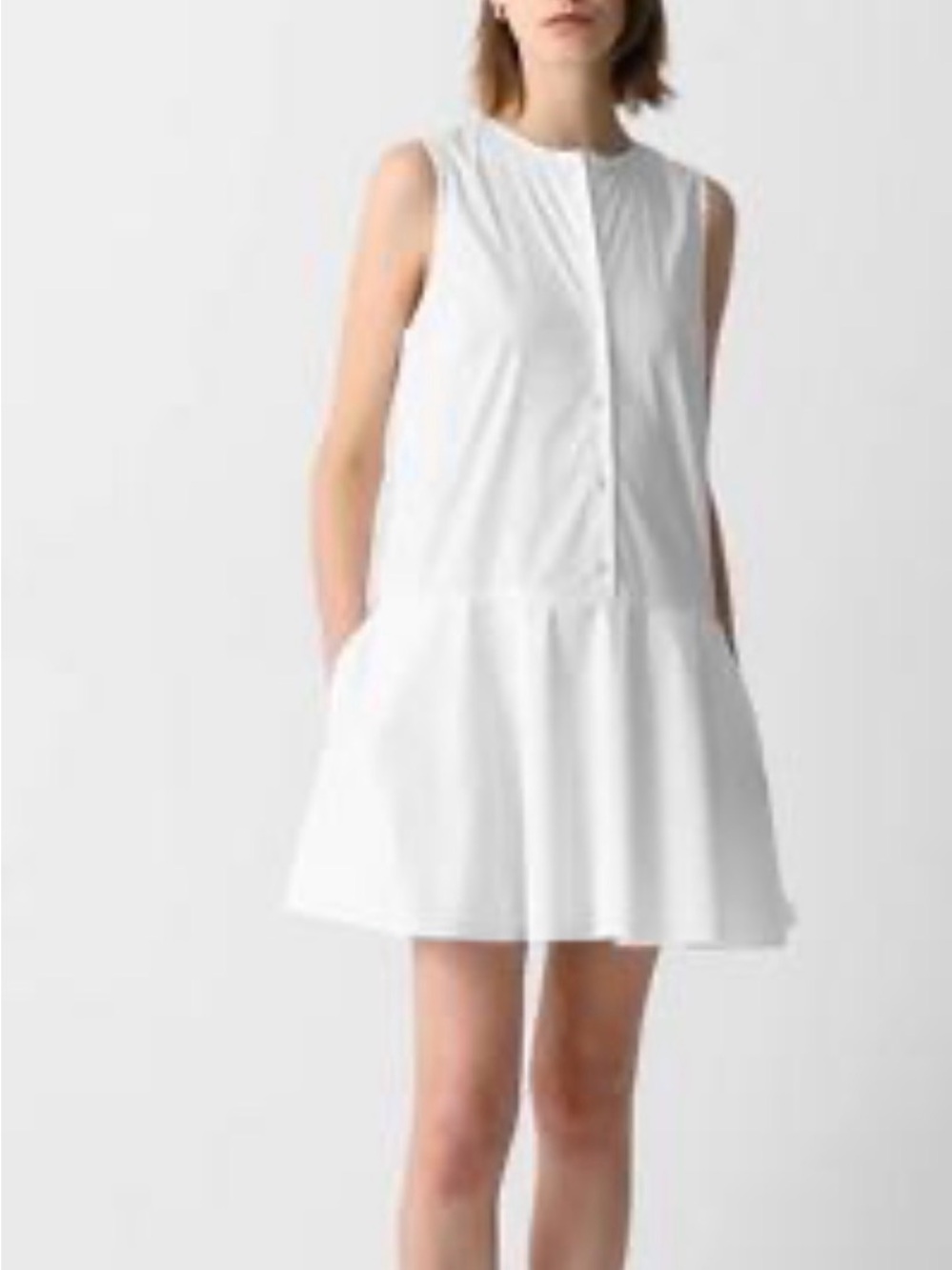 Theory Sleeveless Mini Dress in Good Cotton